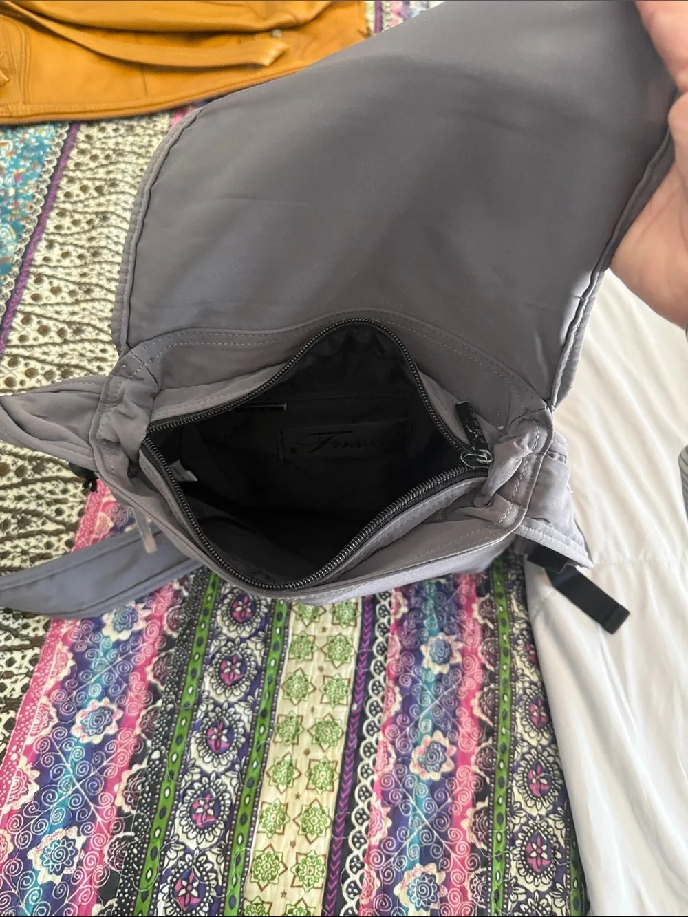 Fossil Light Gray Men's Crossbody Messenger Bag
